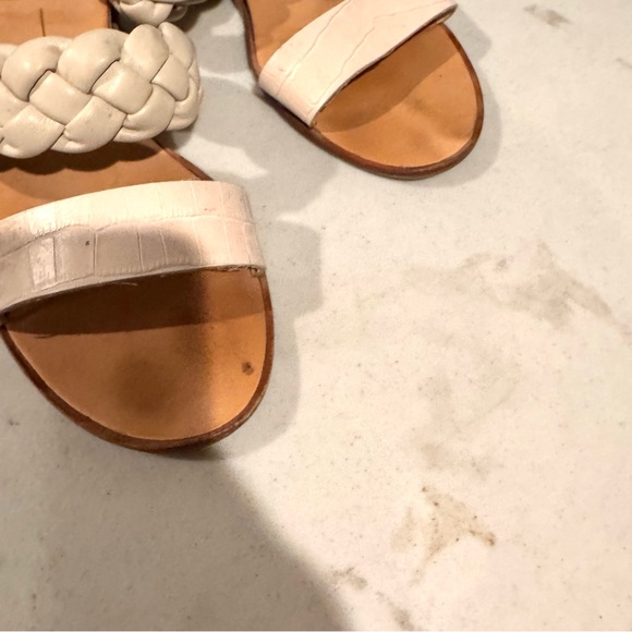 Dolce Vita Persey Embossed Braided Leather Open Toe Wedge Sandals Off White 9.5 - Picture 5 of 8